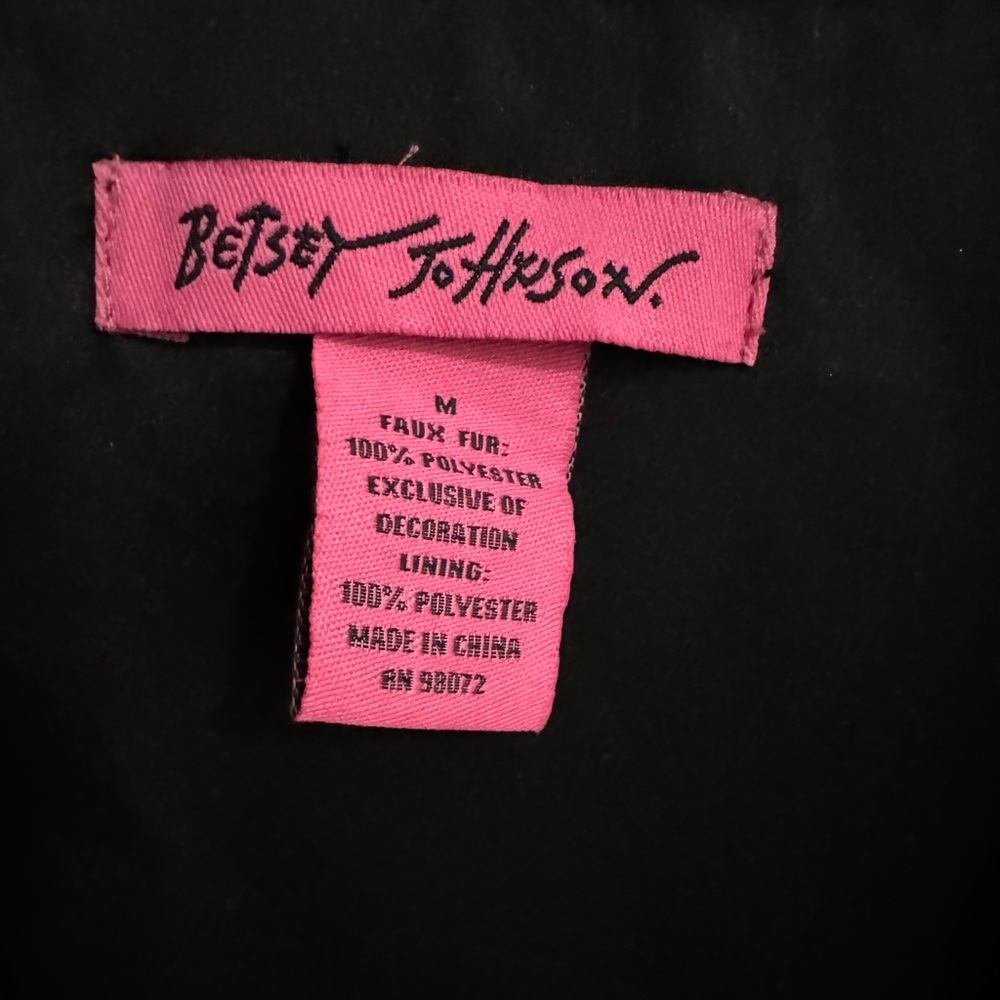 Betsey Johnson Black Faux Fur Vest - Picture 2 of 10
